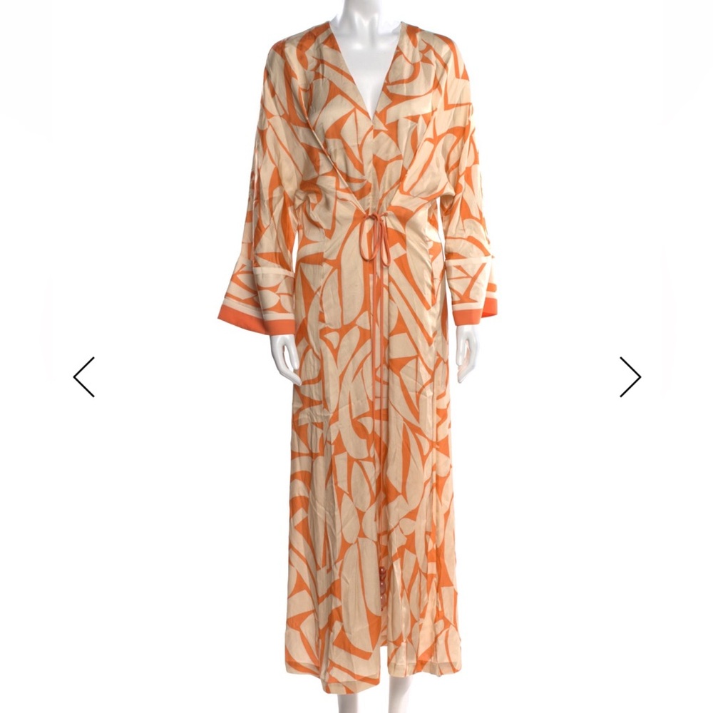 Alexis - Orange and Cream Printed Maxi Dress